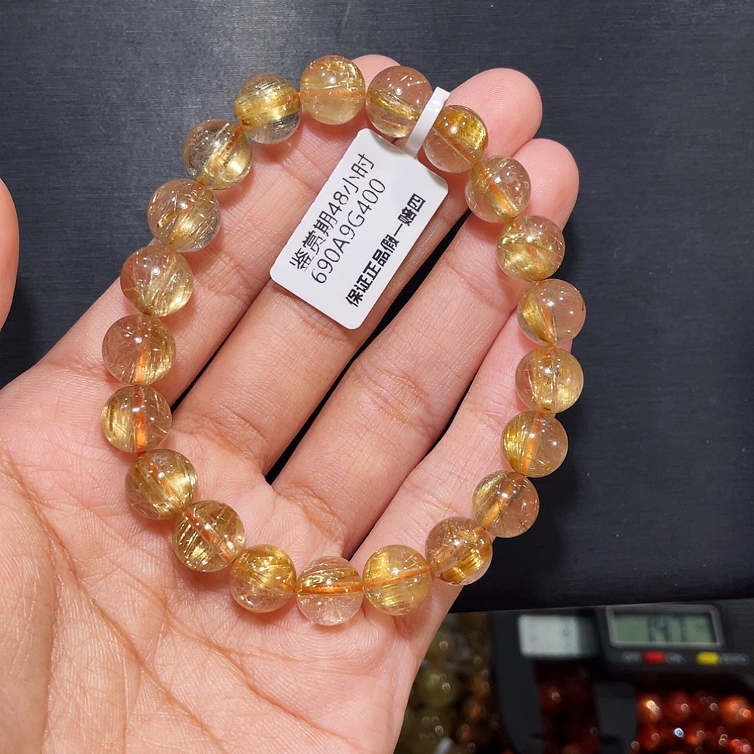 手链未镶嵌发晶顺发钛晶9mm