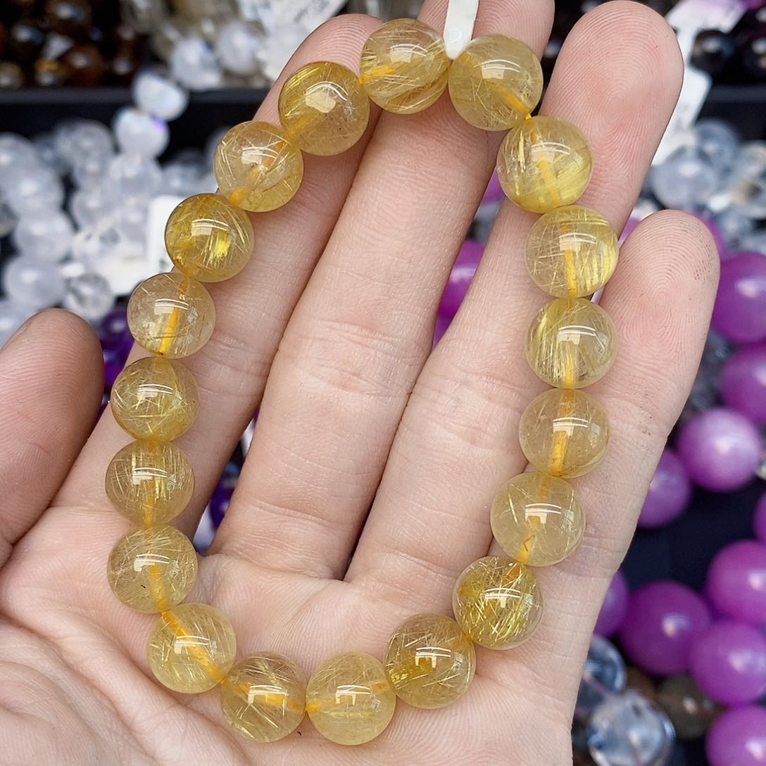 水晶手串未镶嵌枕*寒10金发10mm