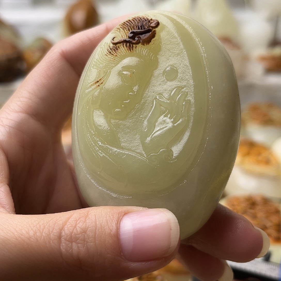 石材古青石不退换观音