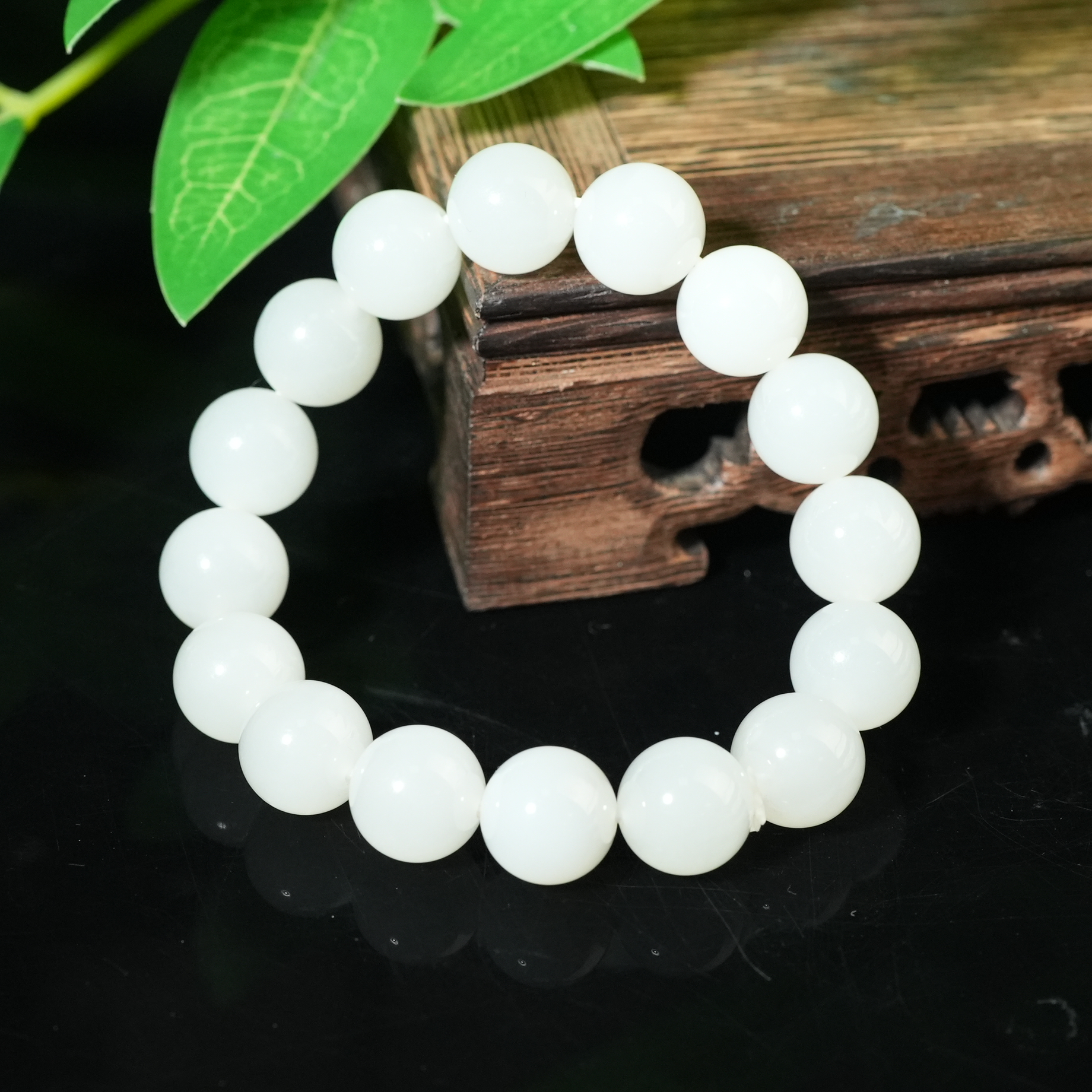 民国和田白玉圆珠手串多样性发货【华豫之门】LLFF2501112055