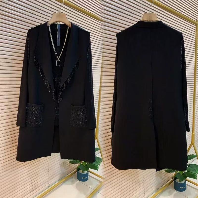 时尚网红马甲休闲琉璃珠中长款早春设计师显瘦洋气舒服