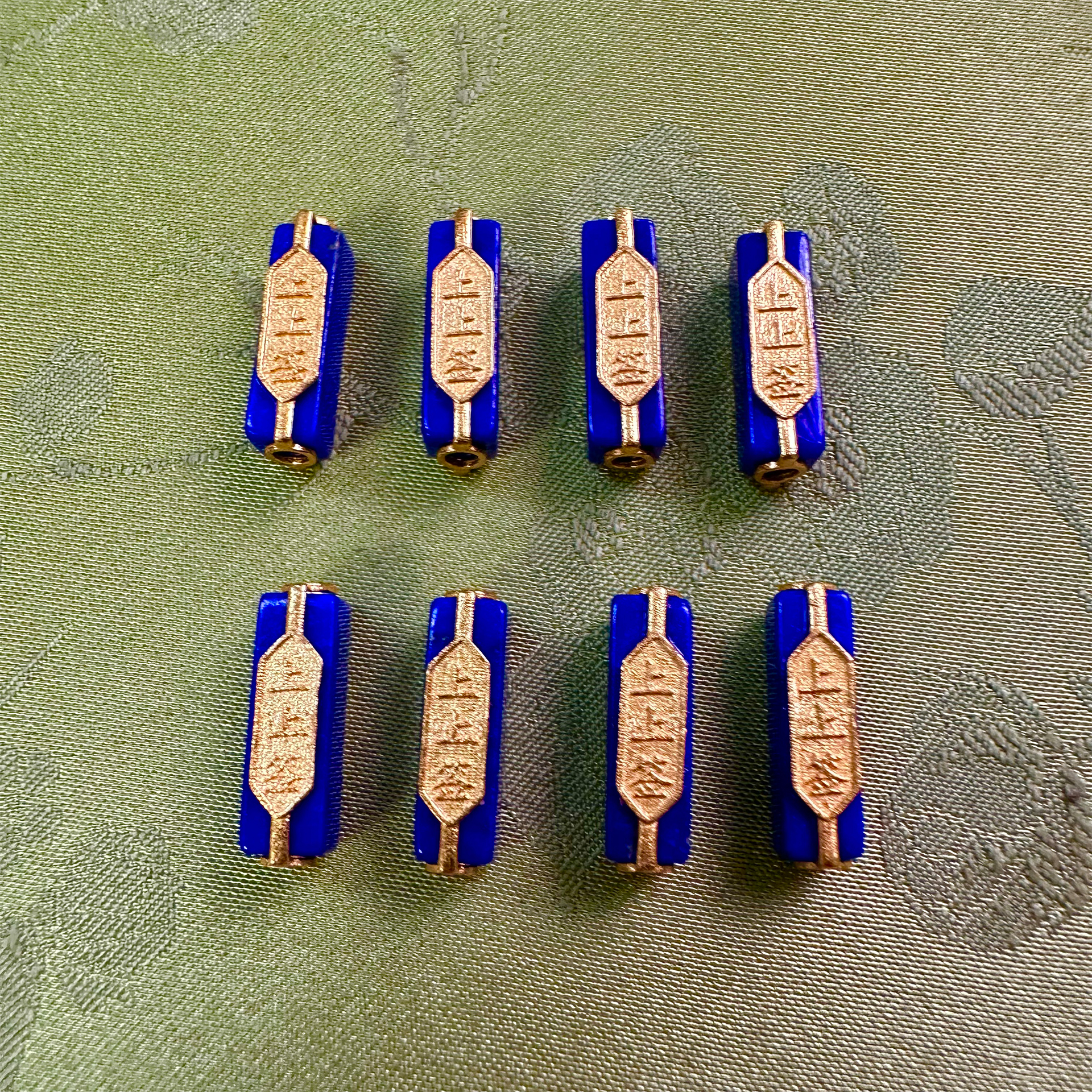 天然老矿料青金石上上签方筒珠隔珠散珠国潮风diy配珠桶珠配件