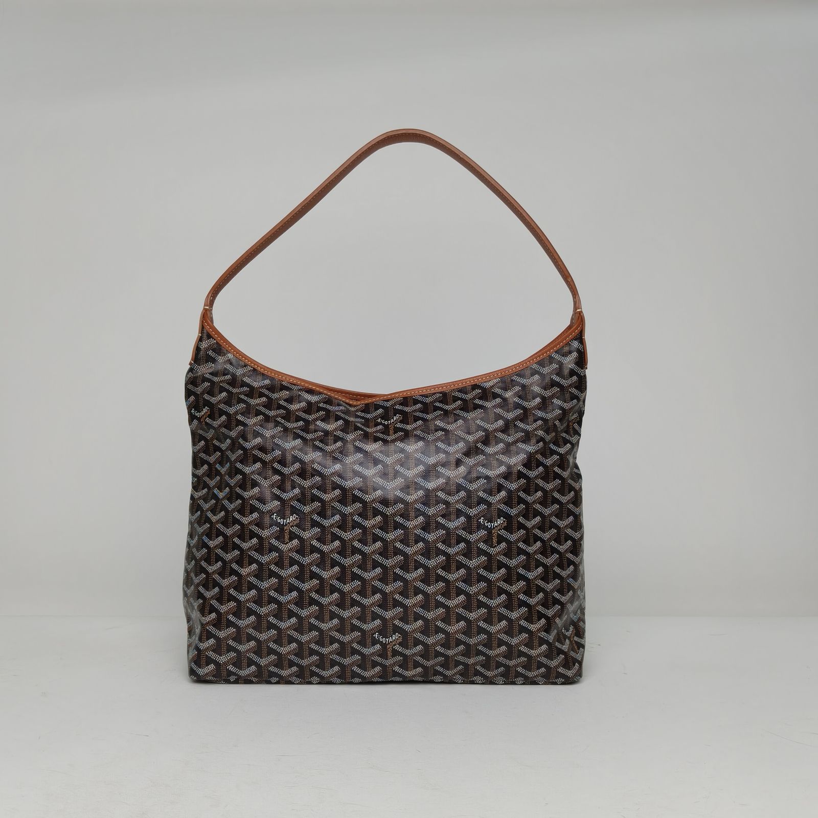 99新 Goyard 【娇】子母腋下包 棕色 PVC 银扣 110866
