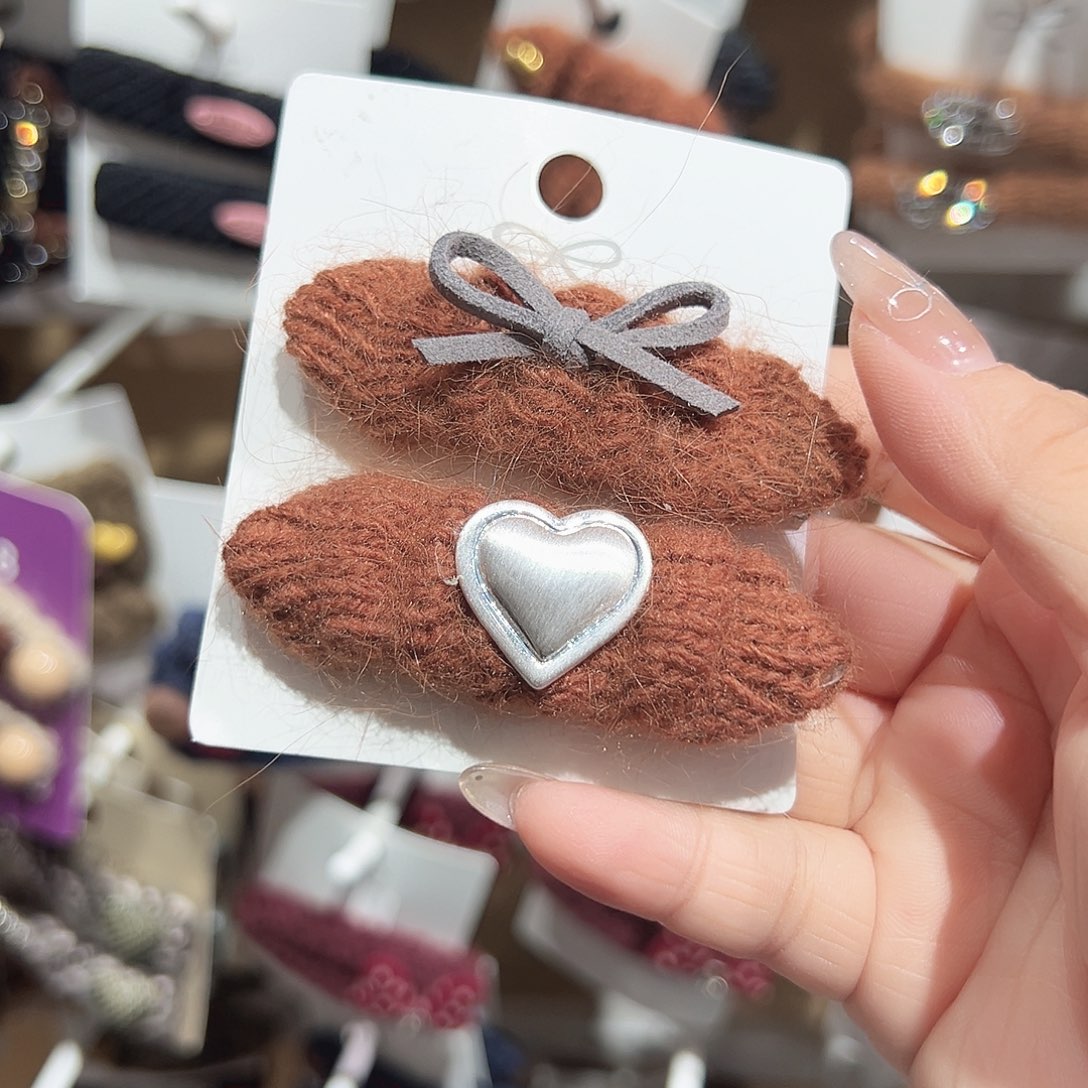 非金属橘棕色ab鸭夹一对