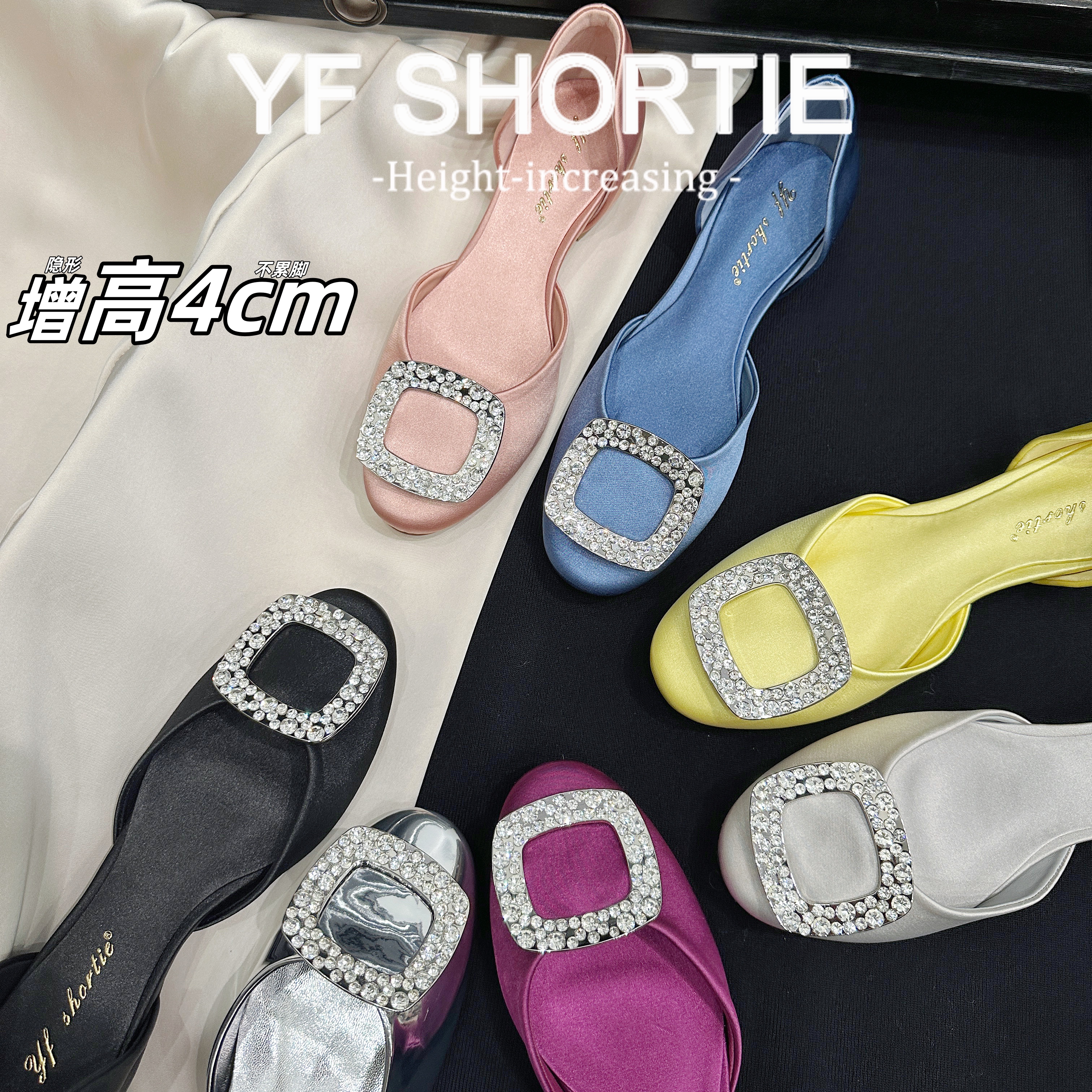 甜甜女孩·水钻方扣圆头中空凉鞋女外穿2025新款法式平底浅口单鞋