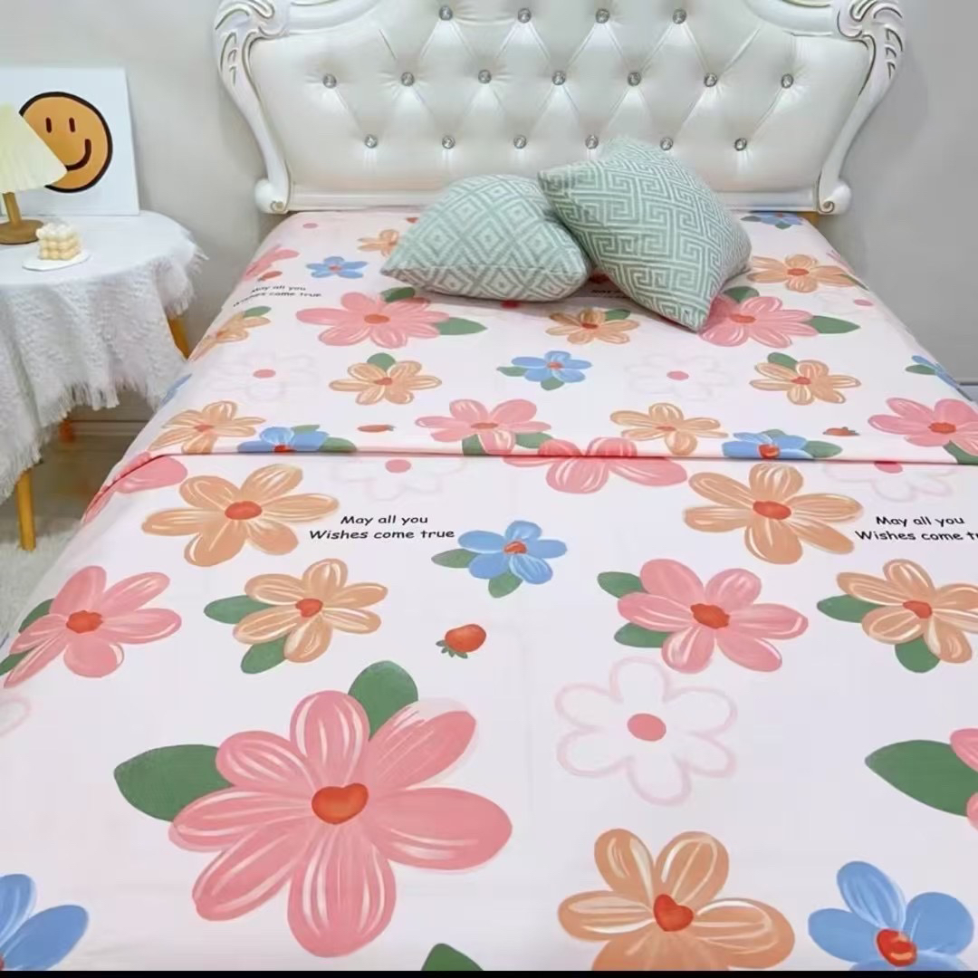 加厚粗布2.4米×2.5米粉底花加工床单