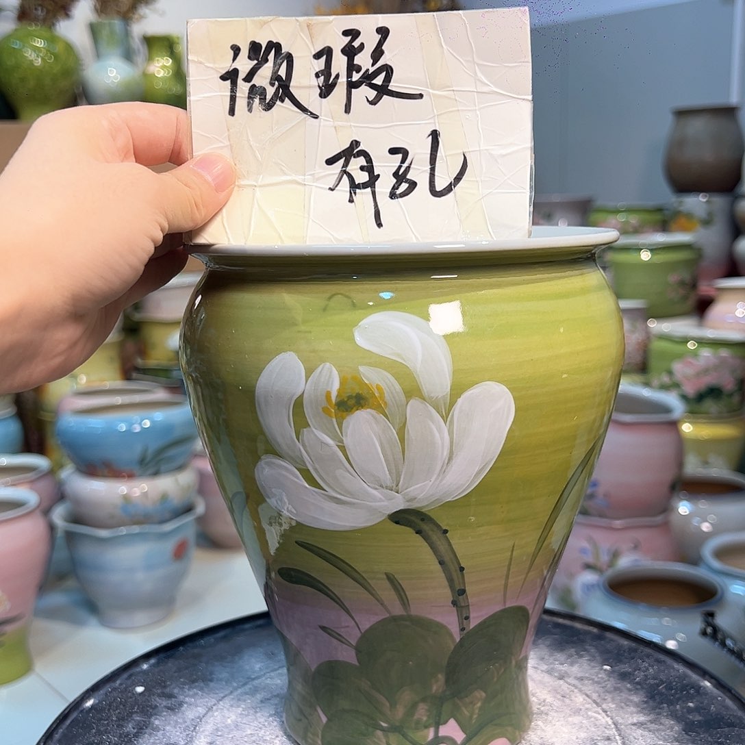 景德镇陶瓷花盆瑕123
