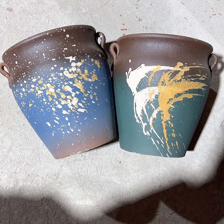 红陶口径18高度21两只正品