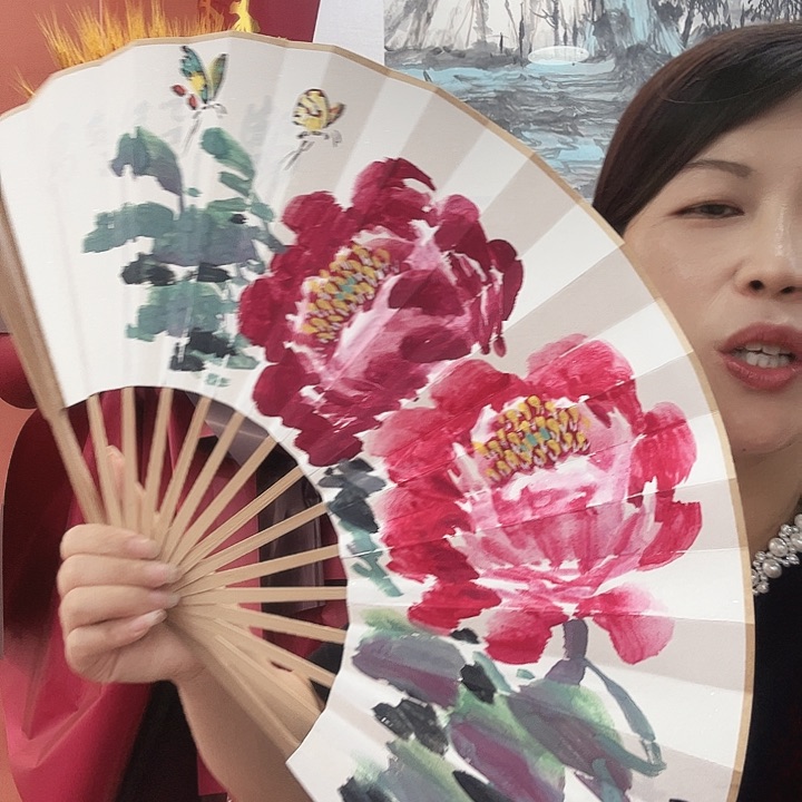 国画陈朝文国画折扇