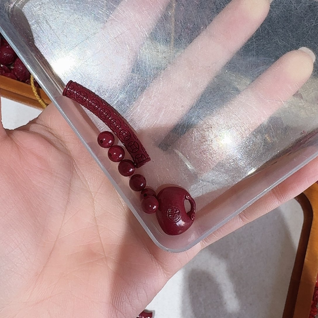 天然辰砂高含量紫金砂钱串弯管手链