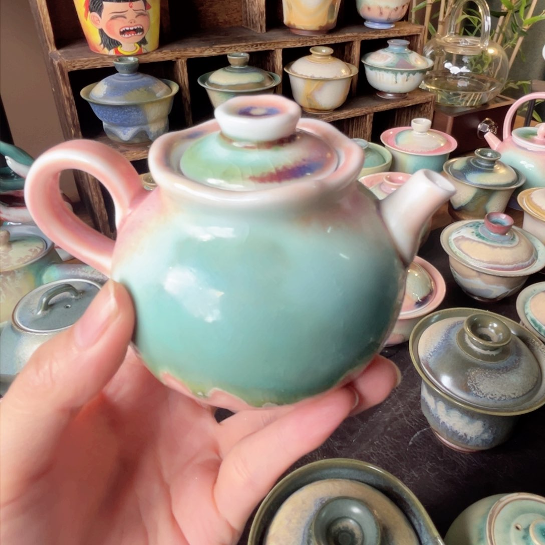 瓷片纯手工柴烧柴烧茶器