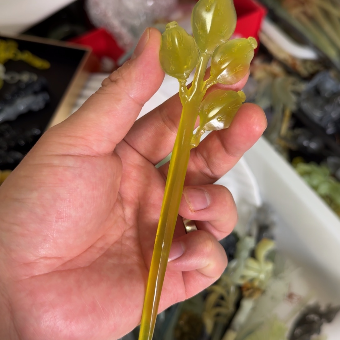 岫玉发饰未镶嵌明君玉簪就是好看