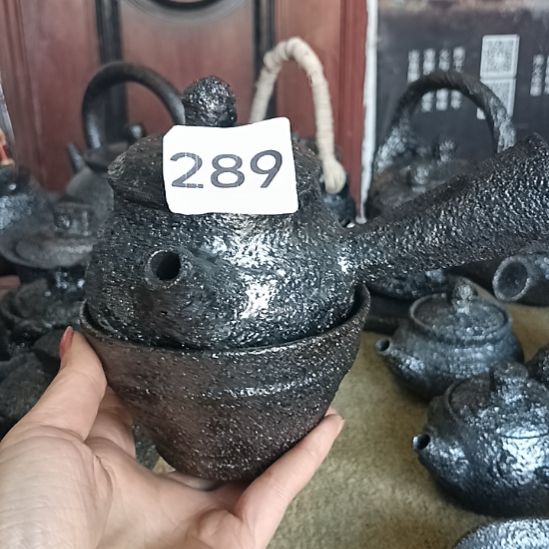 ****豆荥经黑砂茶具侧把壶公道杯