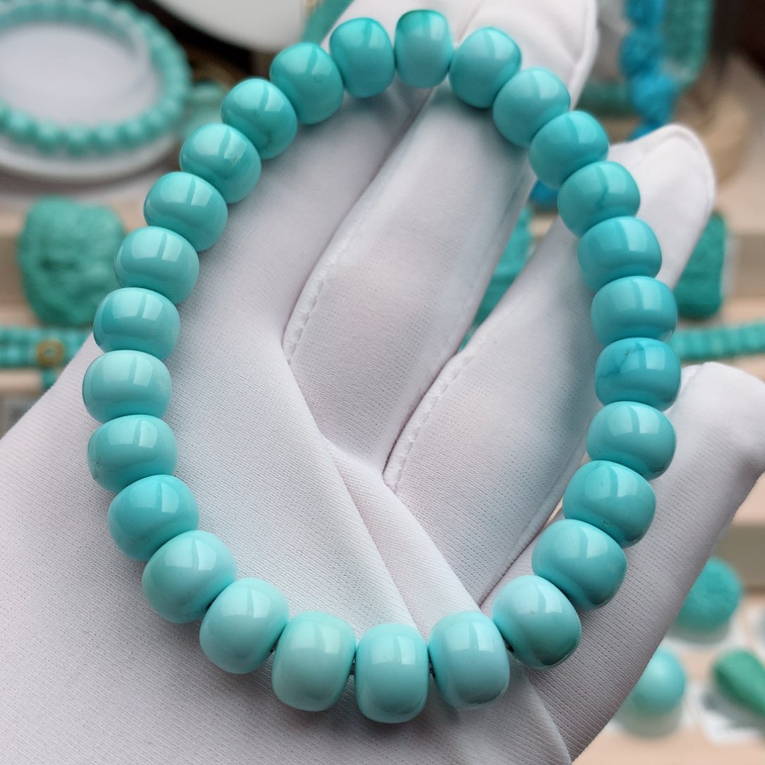 绿松石珠宝奇石未镶嵌9mm