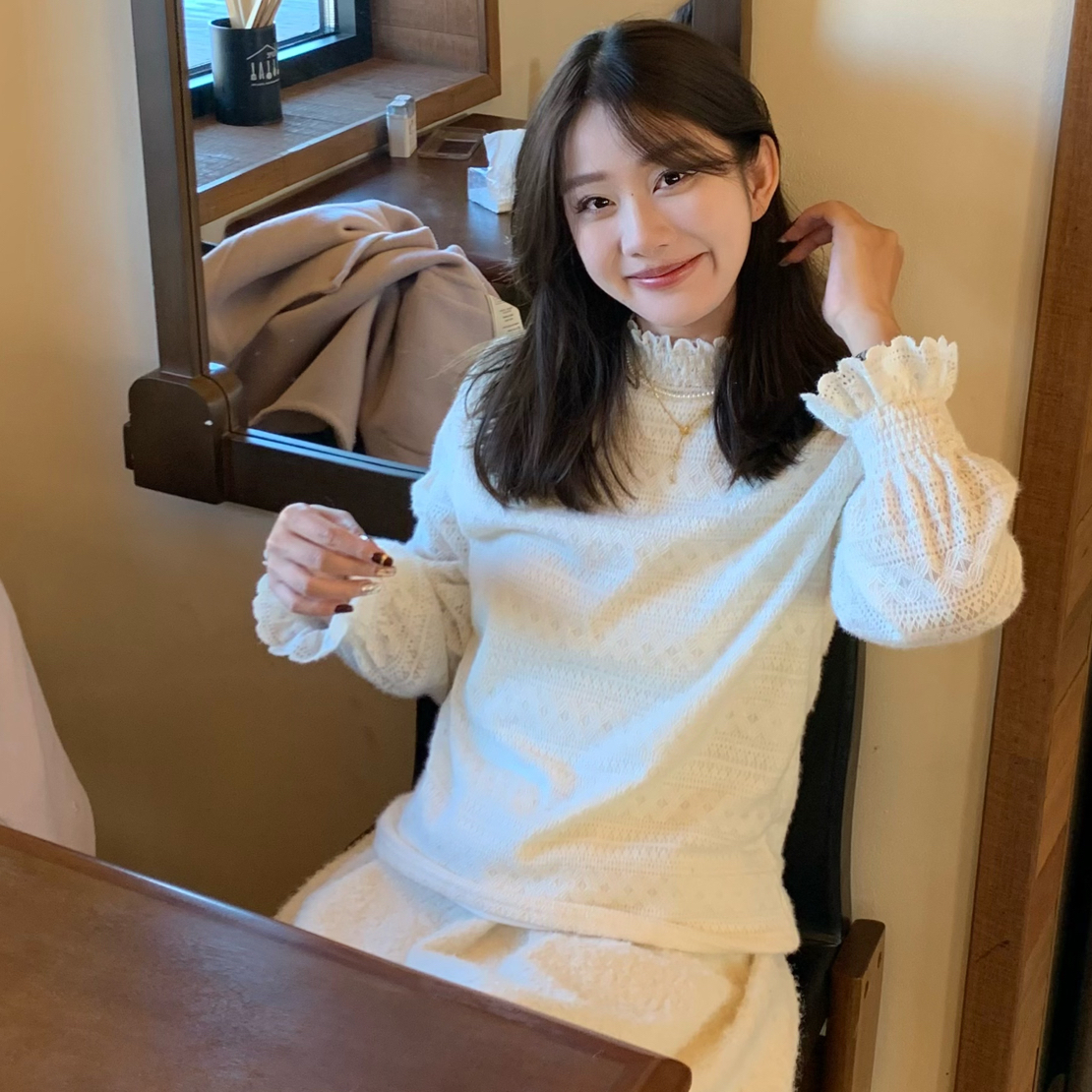 梦里-陳 舒适主义 重工法式蕾丝打底衫【上衣】