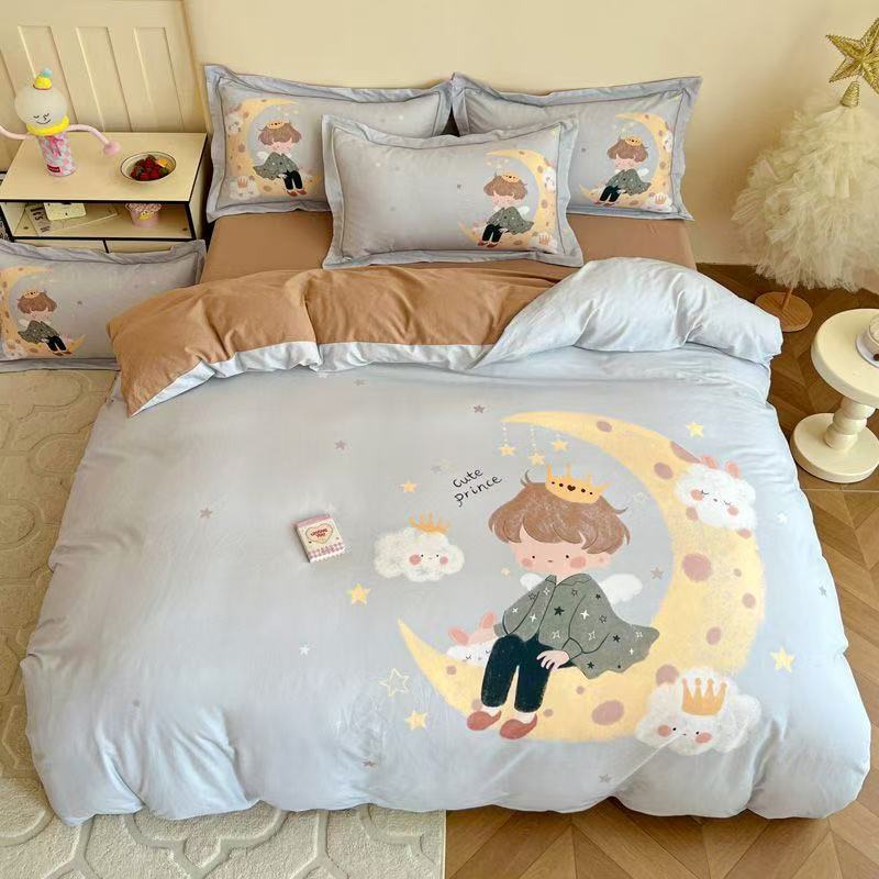 秋冬加厚生态磨毛四件套被套床单床上用品/款式随机