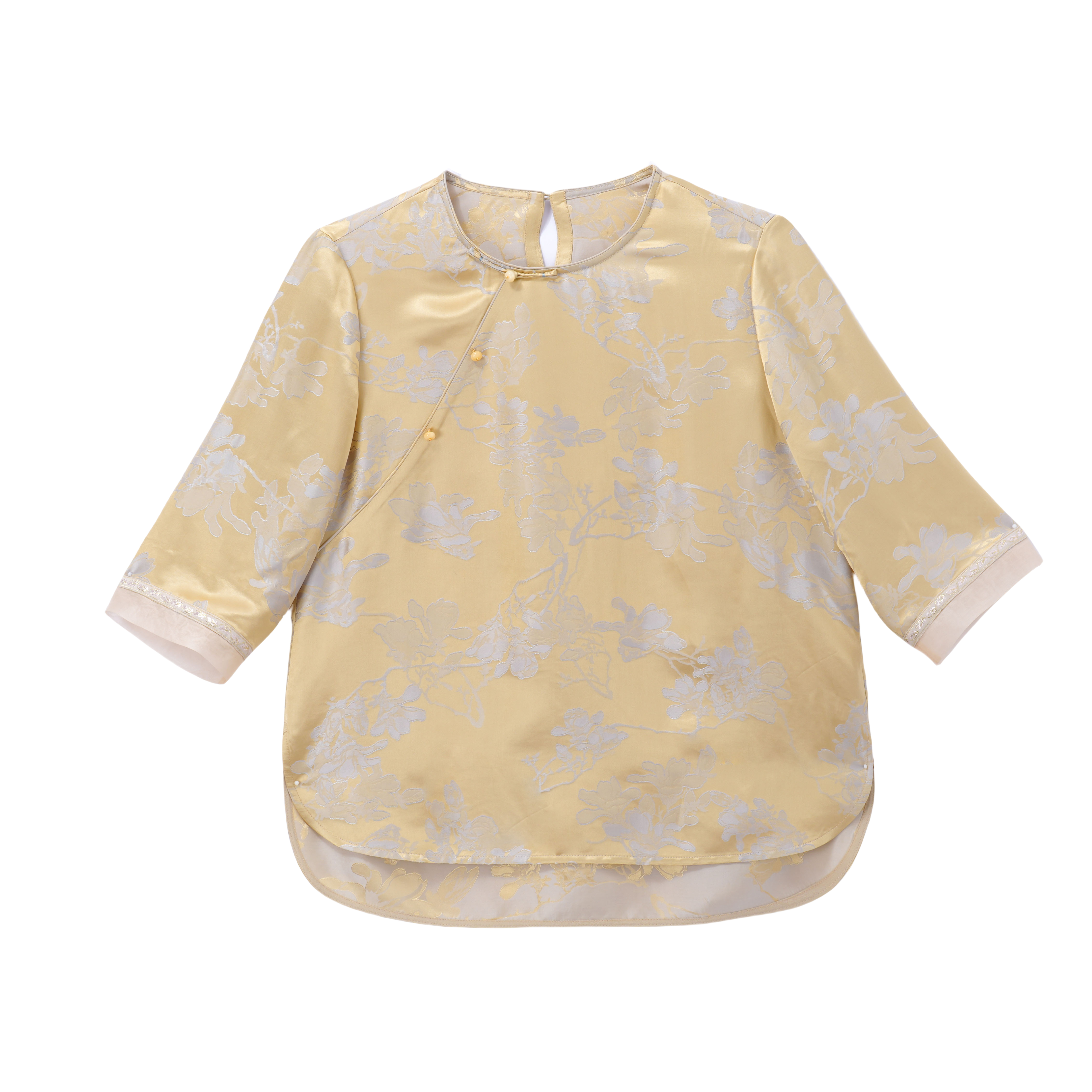 锦苏-YZQS252162新中式桑蚕丝上衣时尚中国风气质女装提花休闲