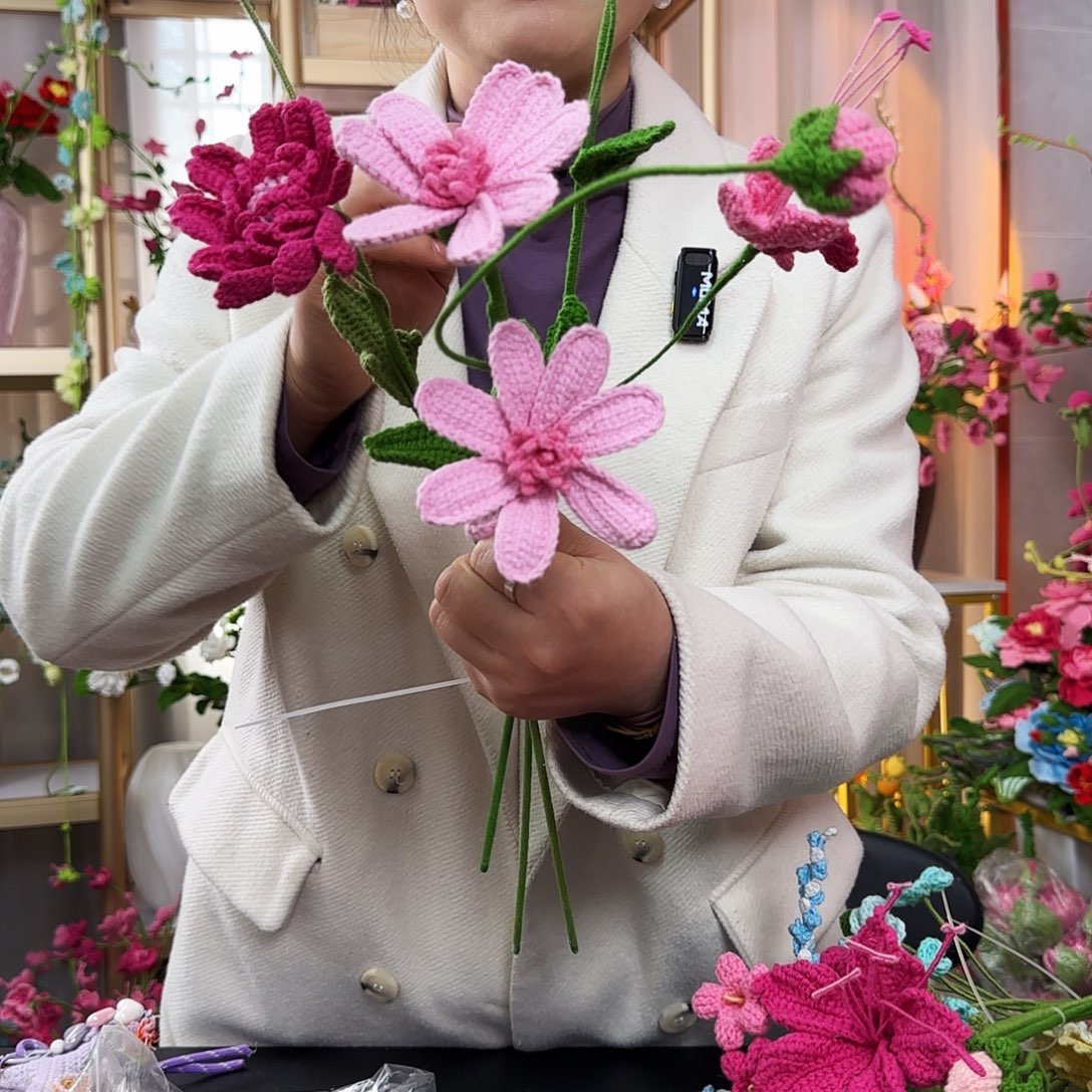 纯手工钩织钩织花束