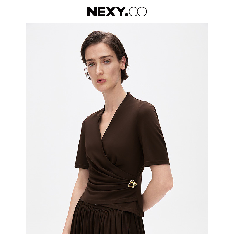 【商场同款】NEXY.CO/奈蔻显瘦气质时尚夏季法式上衣XD02481B7