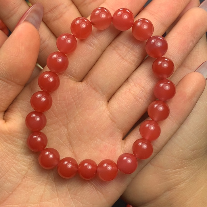 南红玛瑙未镶嵌9+冰粉手串
