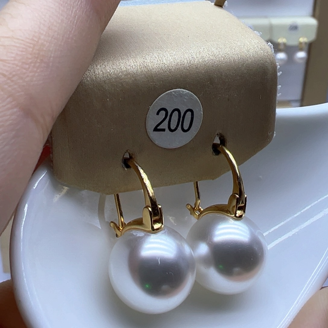 银S925镶嵌淡水珍珠耳饰