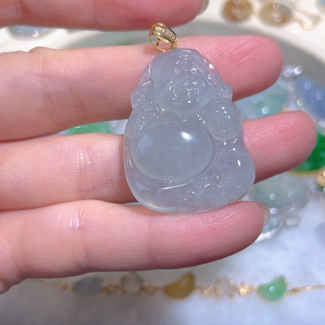 翡翠颈饰18K金镶嵌翡翠