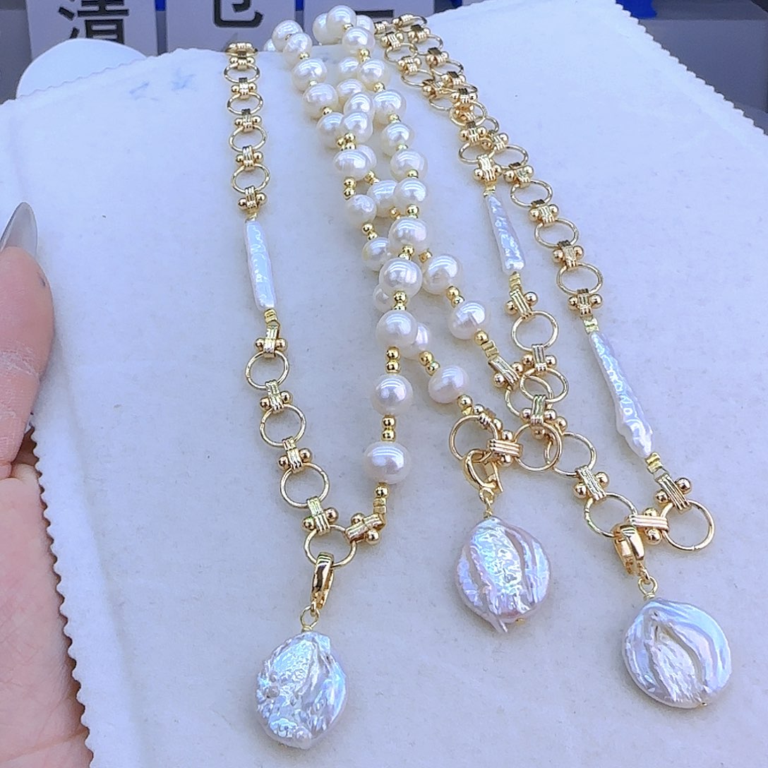 未镶嵌项链定制94淡水珍珠