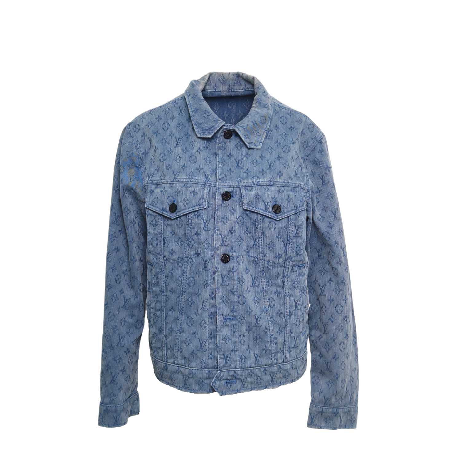 99新 LouisVuitton/路易威登 汤/P255028262/满印logo牛仔外套 46