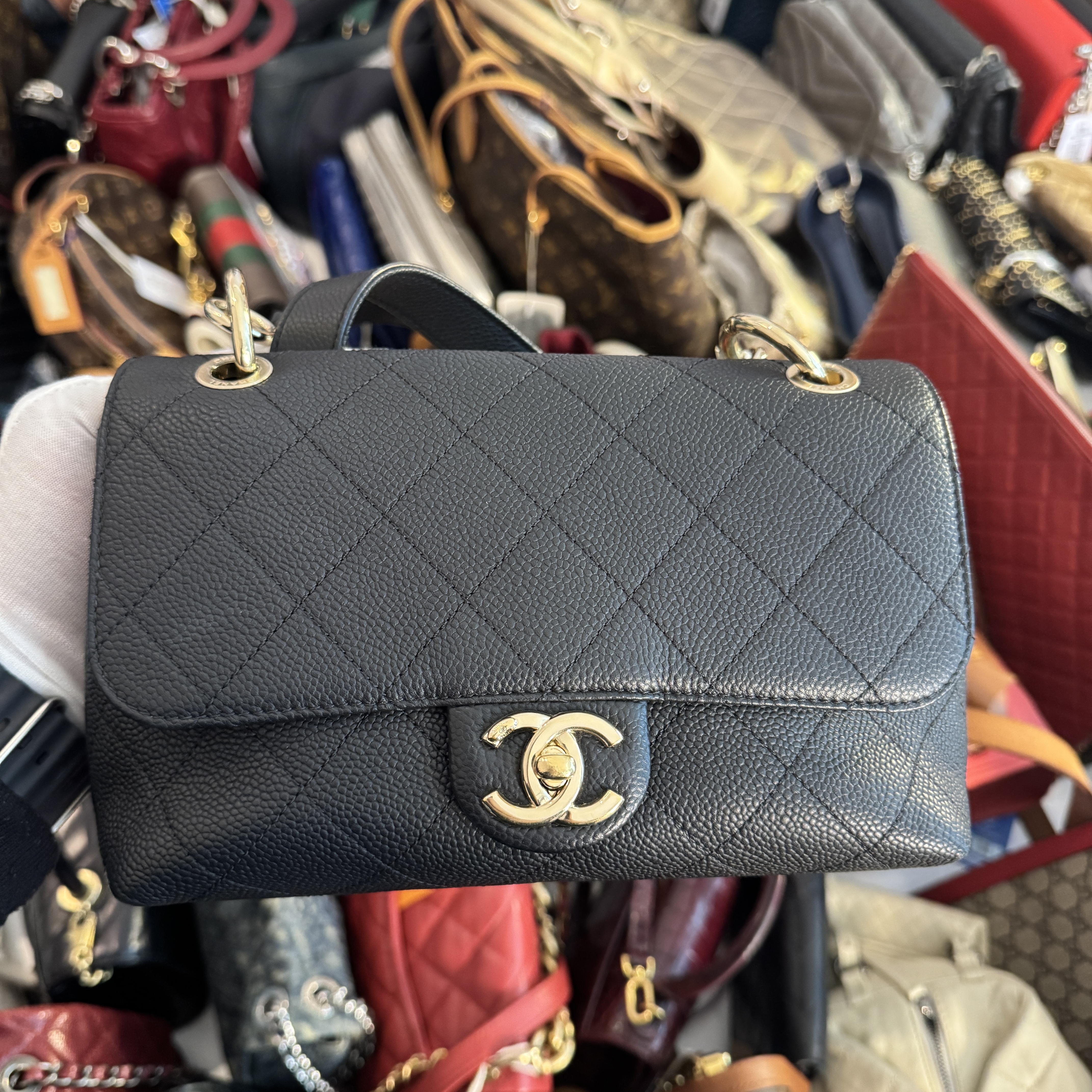 99新 Chanel/香奈儿 CF手柄链条/龙龙在包展