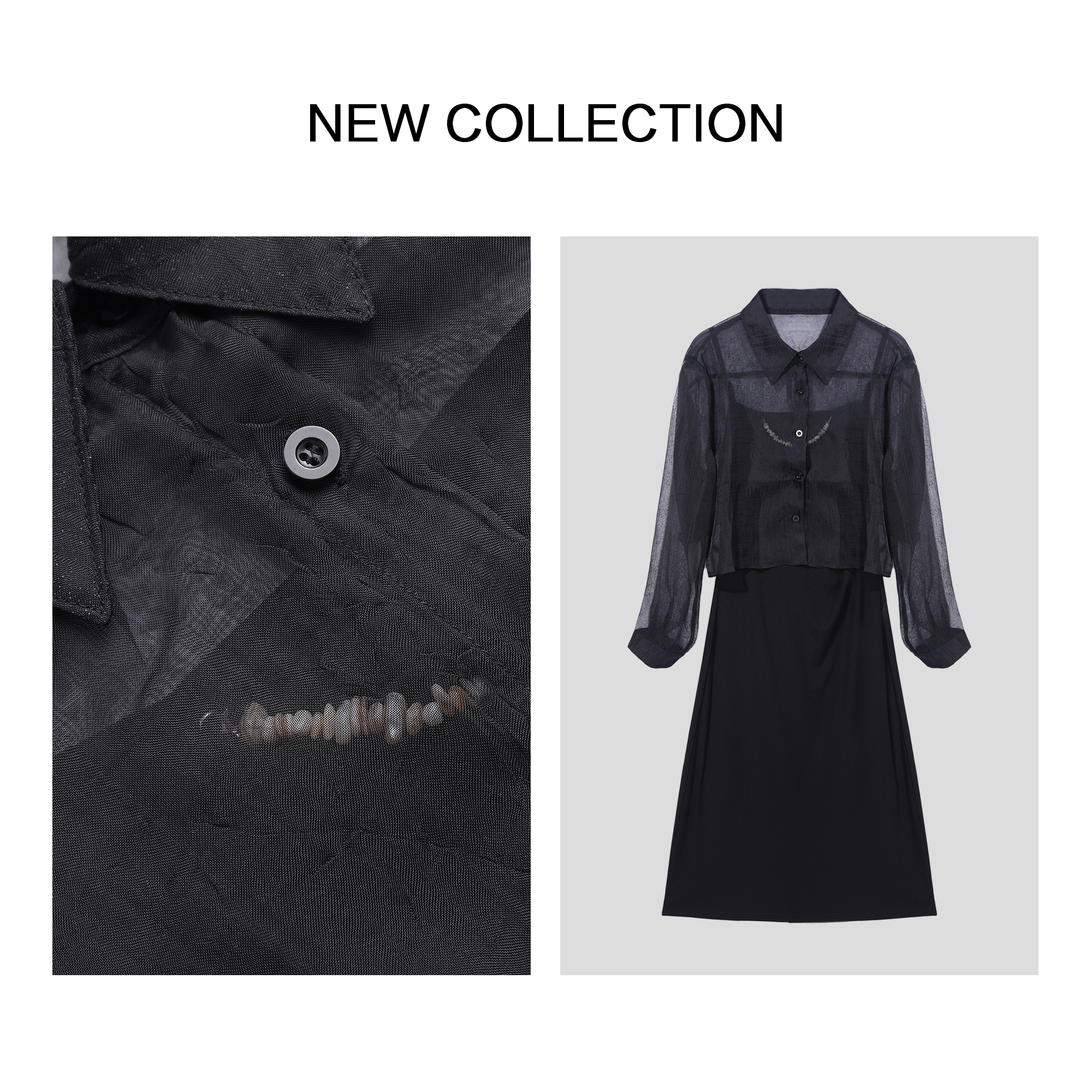 【小铃铛】 L1F38095B 经典款式秋季女士连衣裙两件套