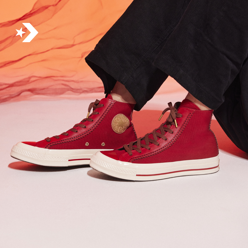 【美拉德】匡威1970S高帮休闲板鞋红色风CONVERSE A12460C