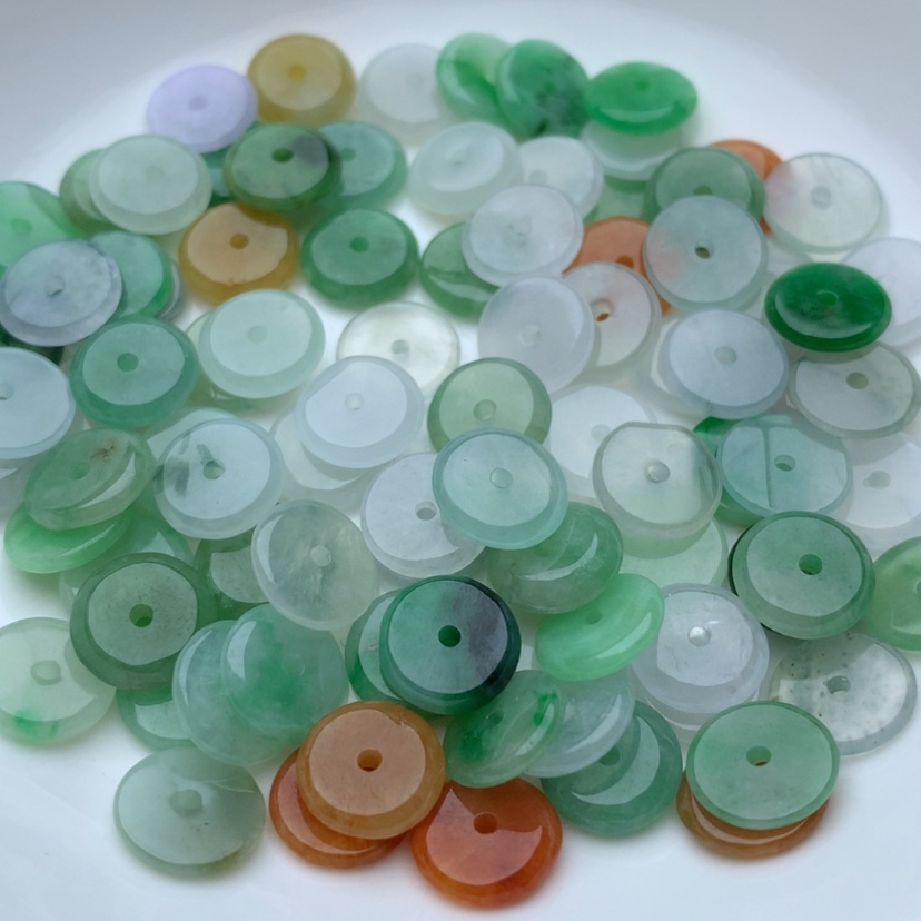 【闪购商品】翡翠手链未镶嵌卡9多宝平安扣5颗