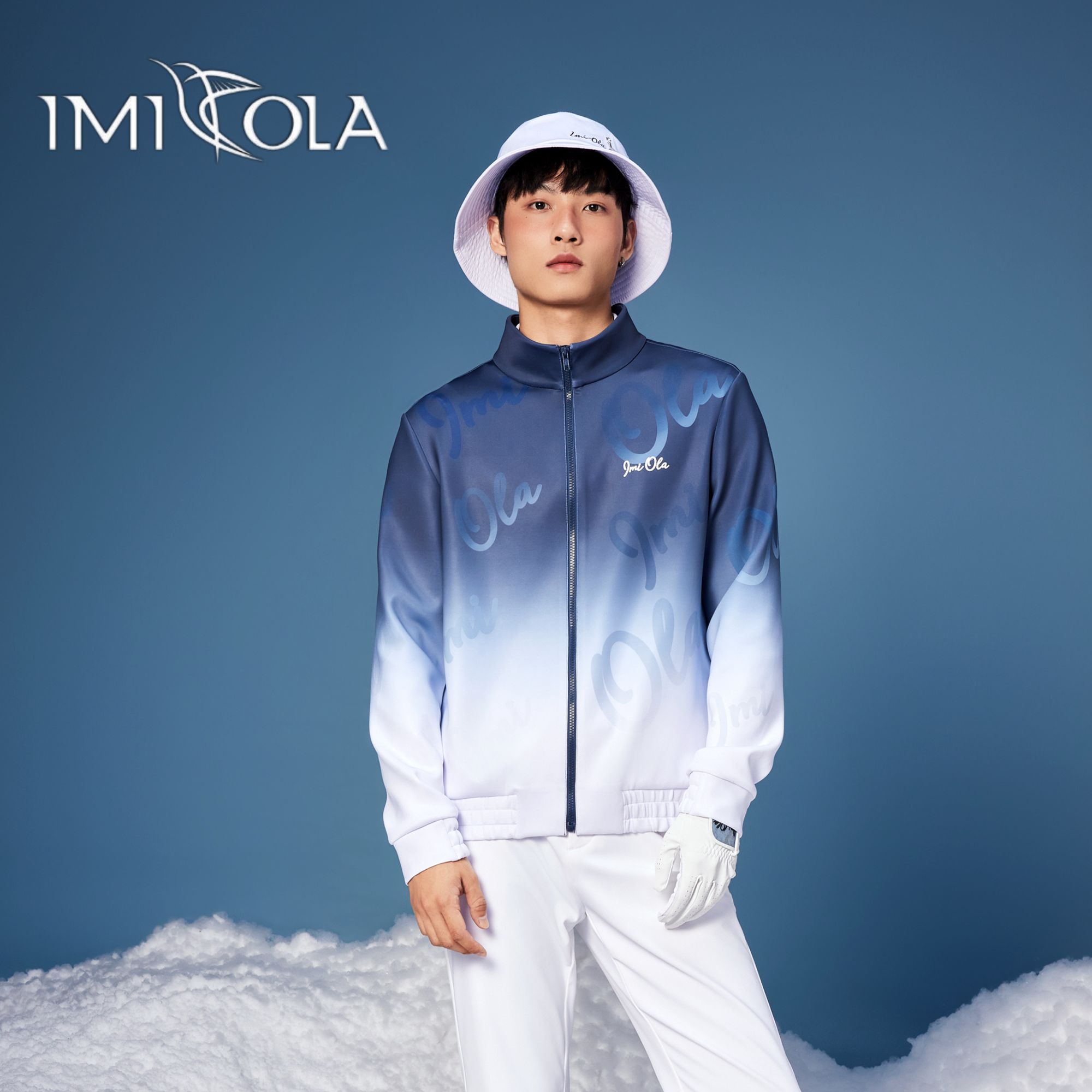 IMI OLA男士高尔夫个性休闲宽松字母渐变外套MC3315 