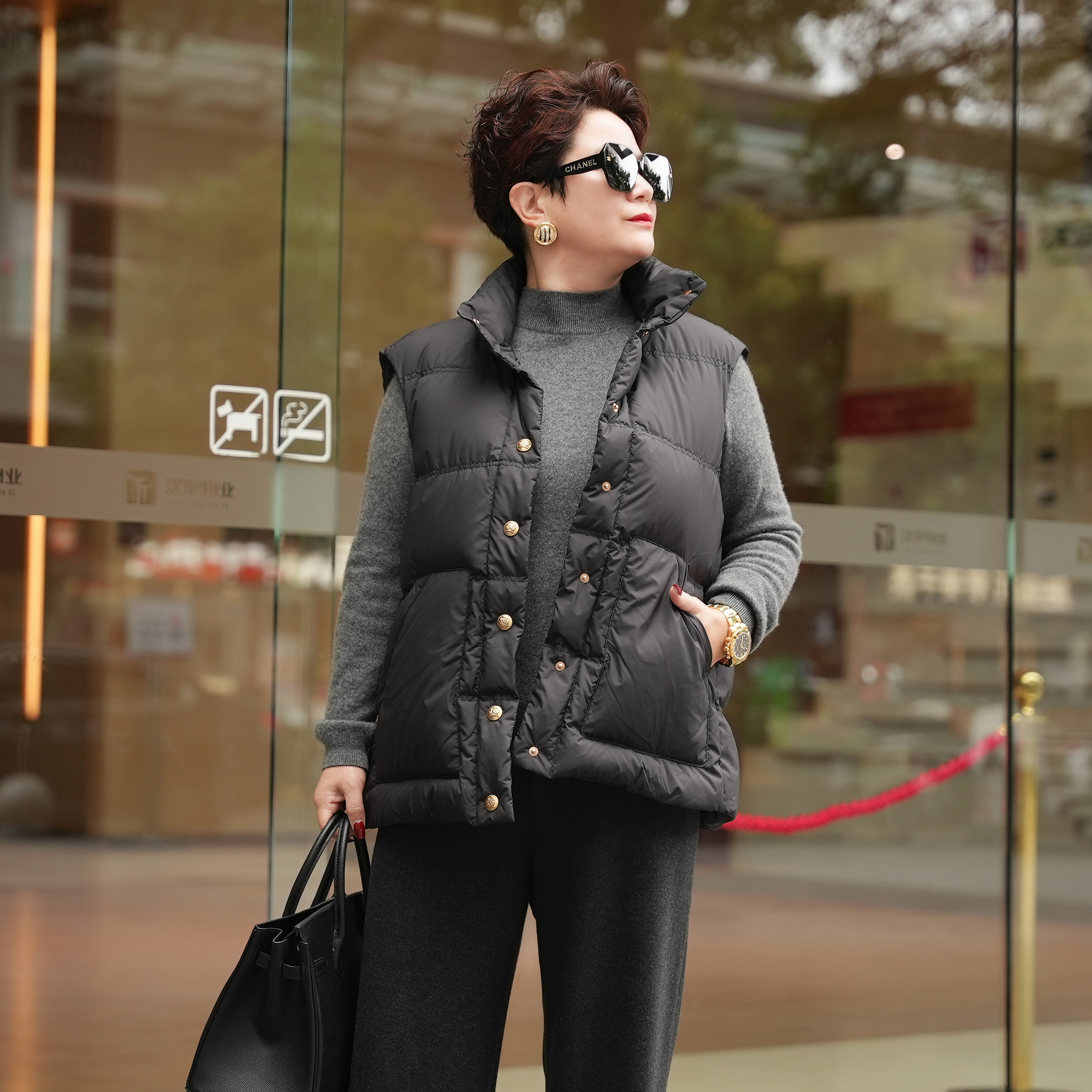 2025秋冬宽松显瘦立领保暖鹅绒两色羽绒马甲背心WT096