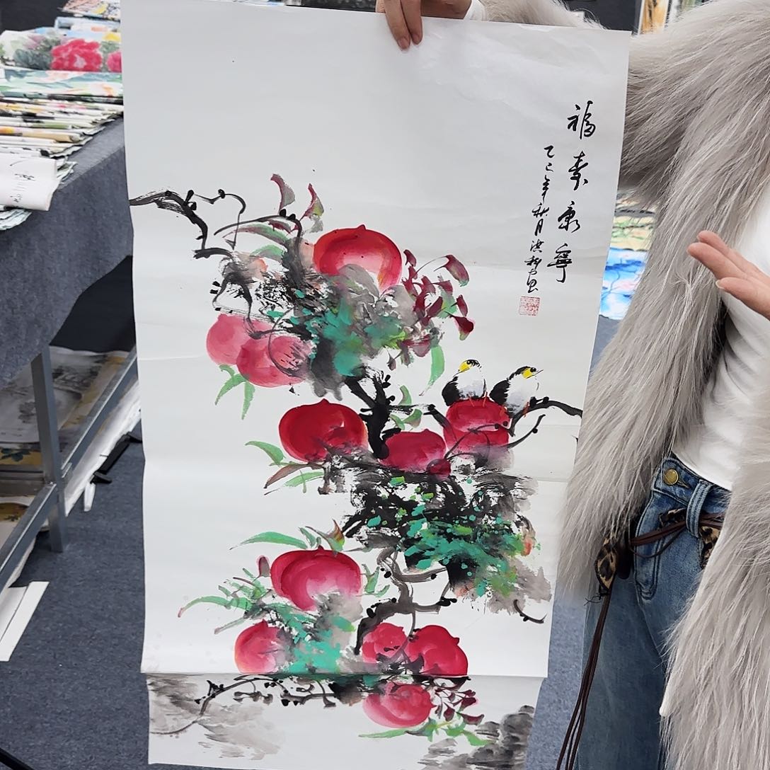 国画作品小姐姐放漏中