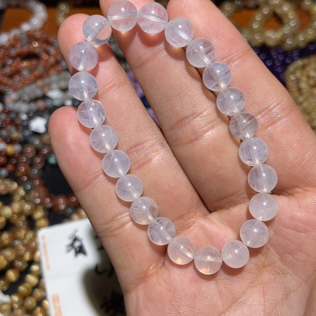 水晶手链未镶嵌蓝针8m