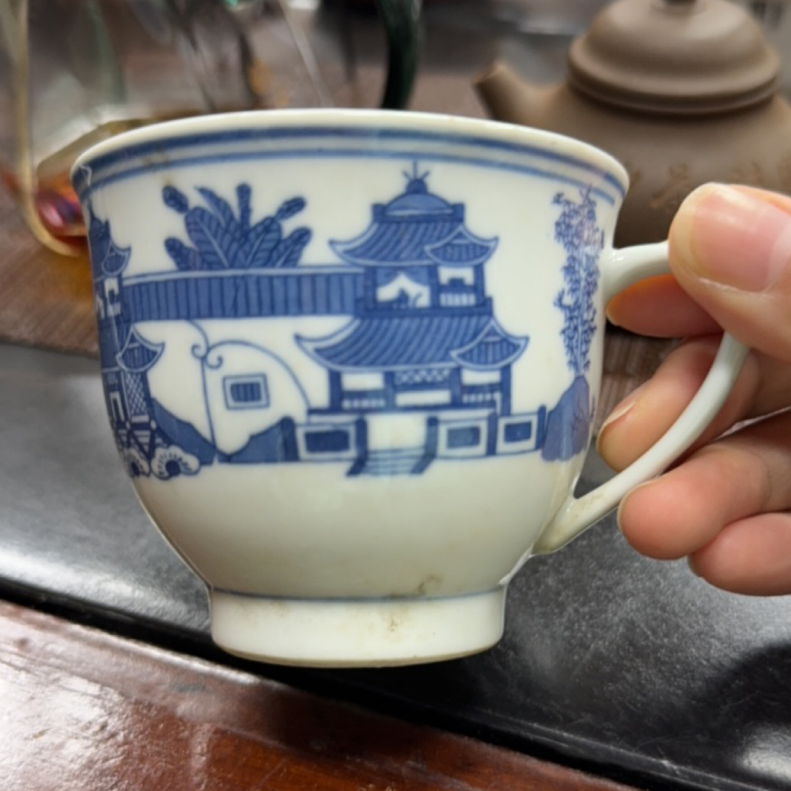 陶瓷青花釉下彩景德镇梧桐咖啡杯茶杯主人杯