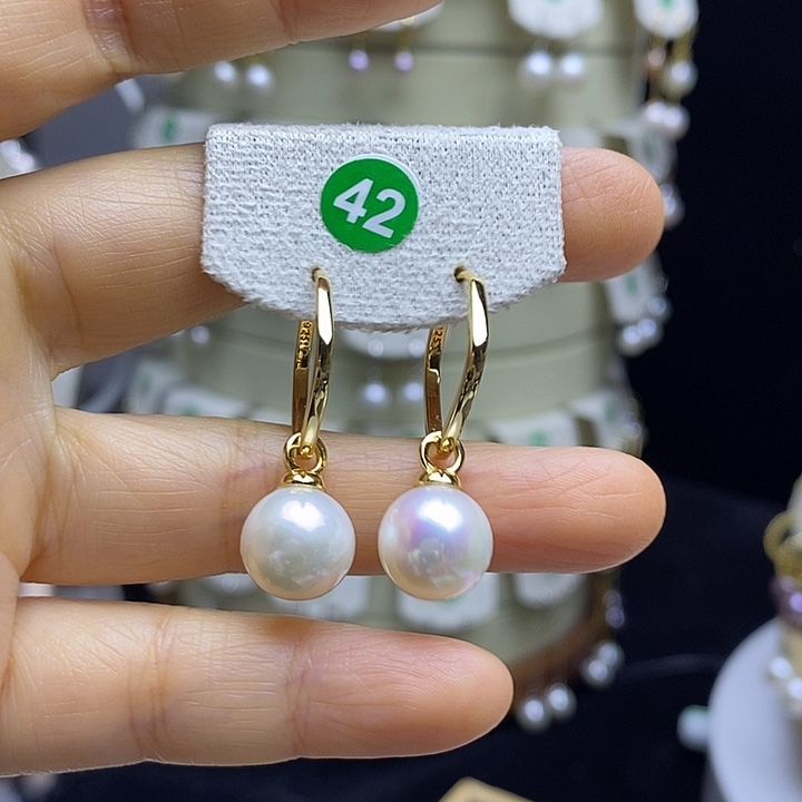 淡水珍珠耳饰银S925镶嵌