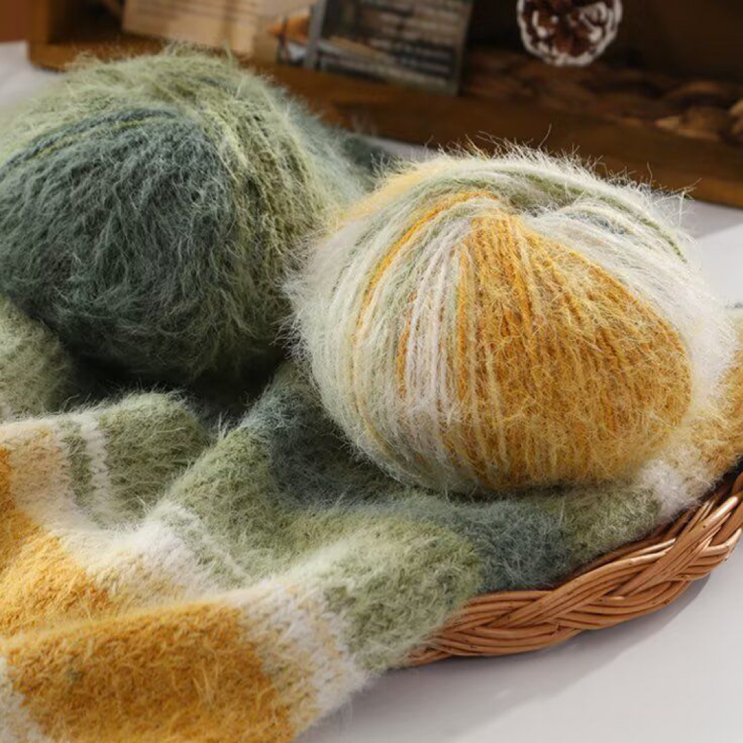 雪宝同款羊毛混纺毛线手工编织 围巾帽子护耳帽中粗线(两团包邮)