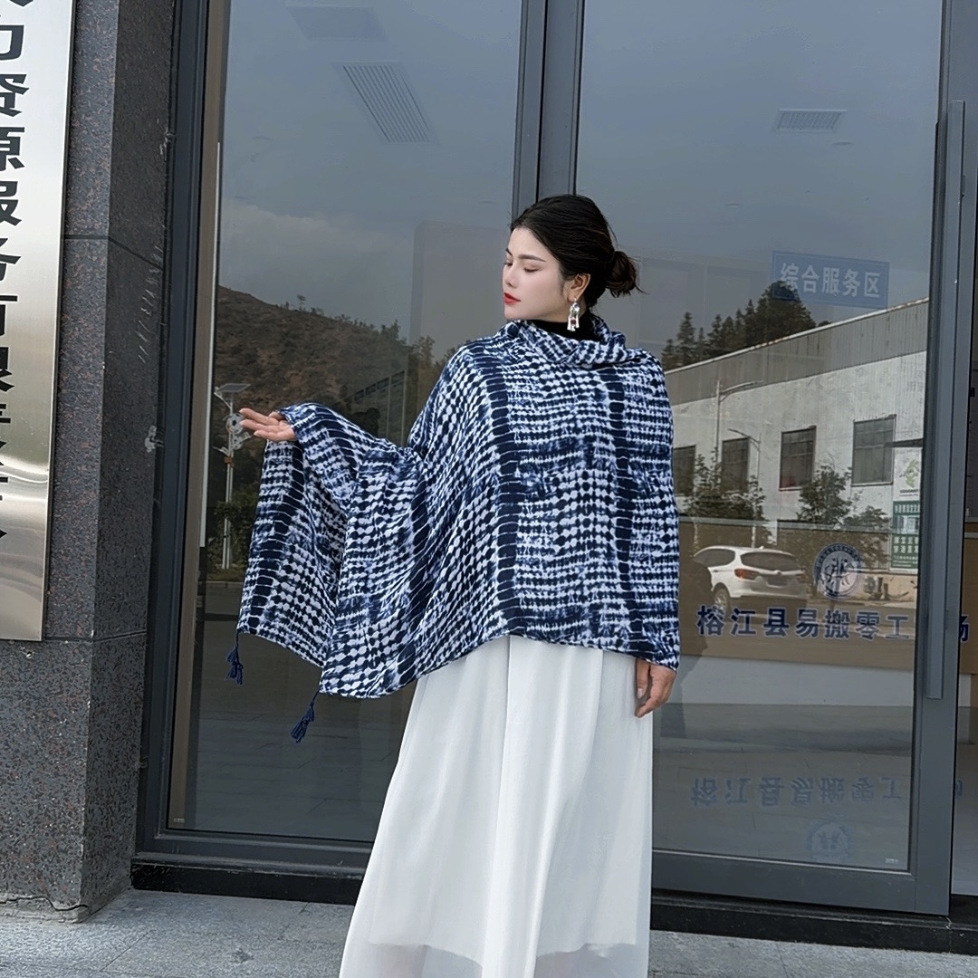 民族风极简风休闲风法式女围巾宽松时尚设计感小香风