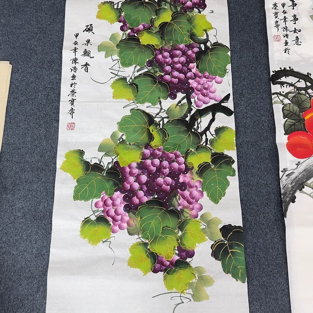 国画尺寸50X100手绘作品 