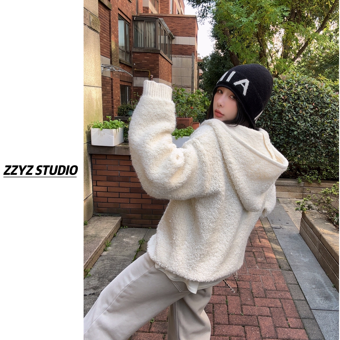 【ZZYZ】“奶呼毛绒感”圈圈慵懒风质感毛衣拉链连帽卫衣秋冬外套