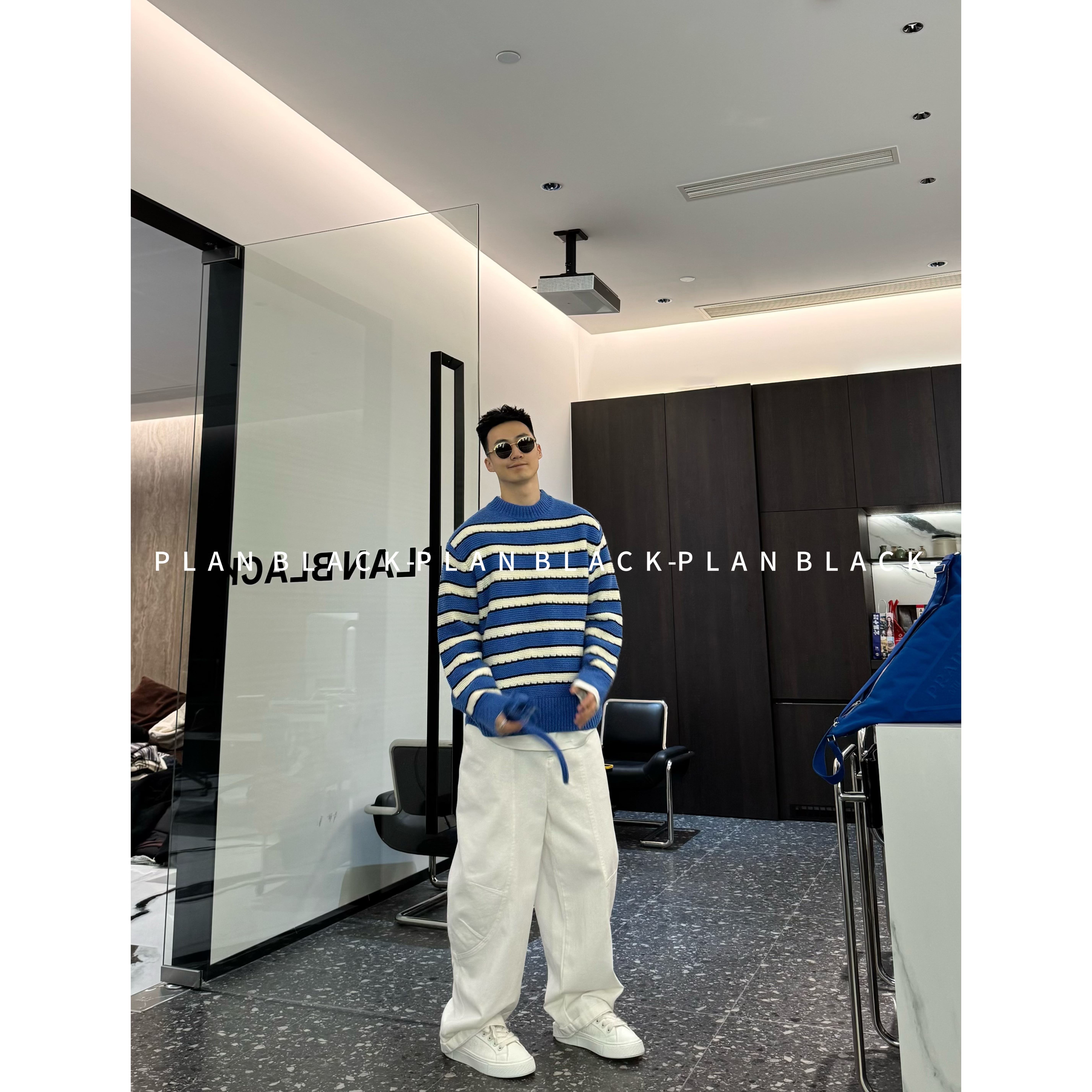RICH陈发财【深藏Blue】完美撞色！新款粗织手工编织男毛衣8237