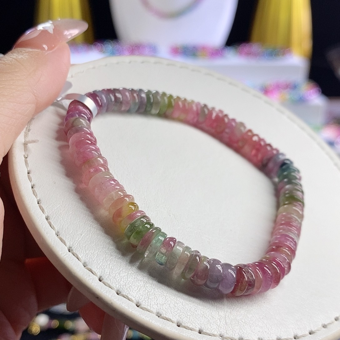 未镶嵌手链碧玺西瓜算盘珠