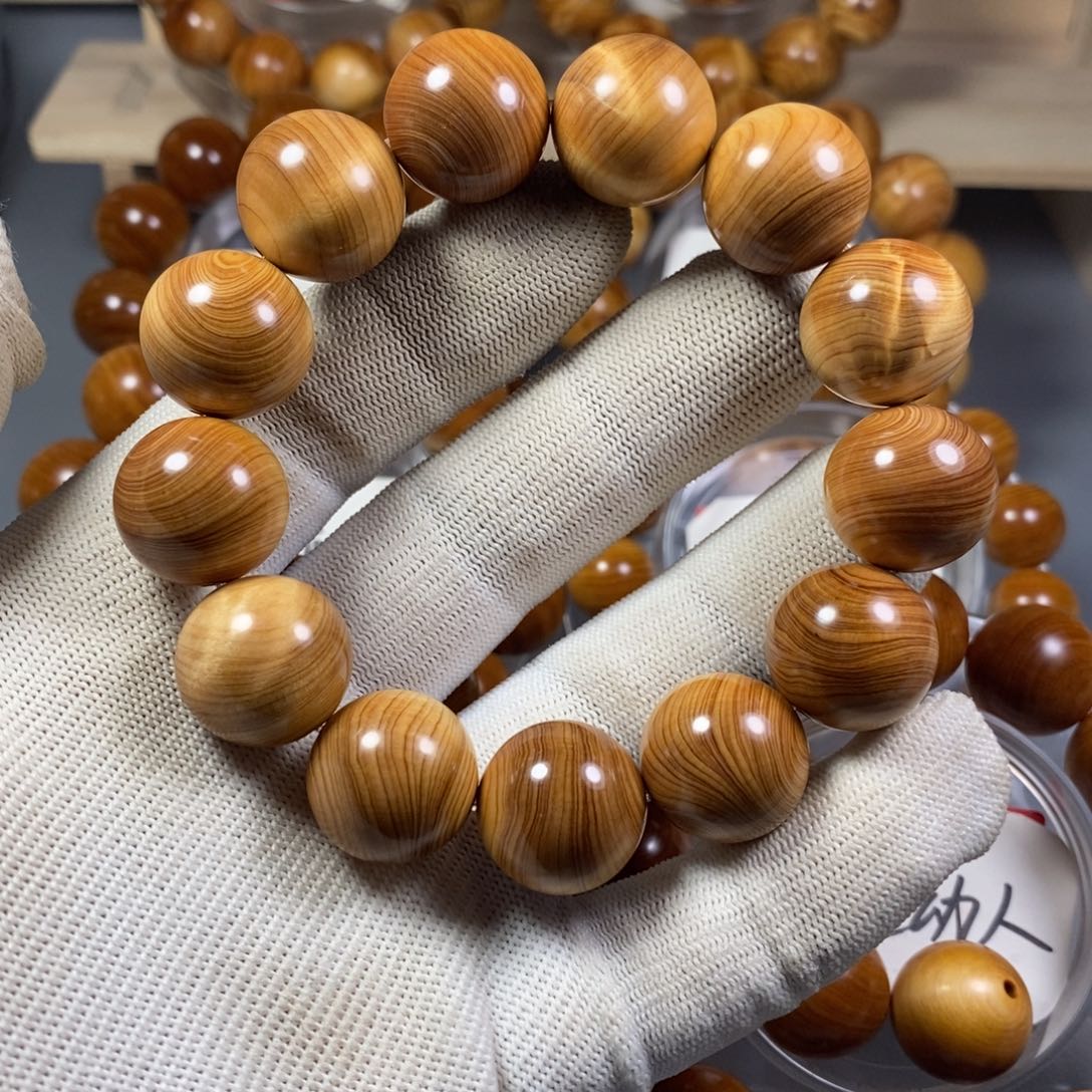 柏木手串/手链南太行陈化崖柏手串干油内闪1.8