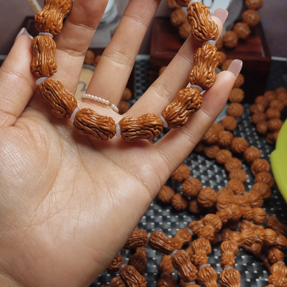 桃核手串王*阳秦岭龙纹桃核