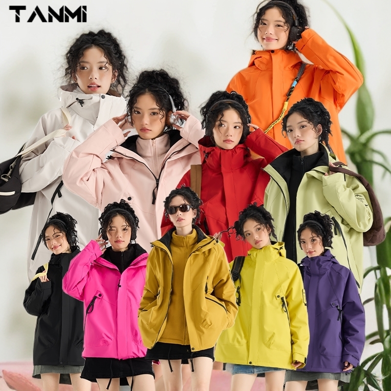 探觅正品旗舰三合一户外冲锋可拆卸防风防水加绒加厚登山山系外套