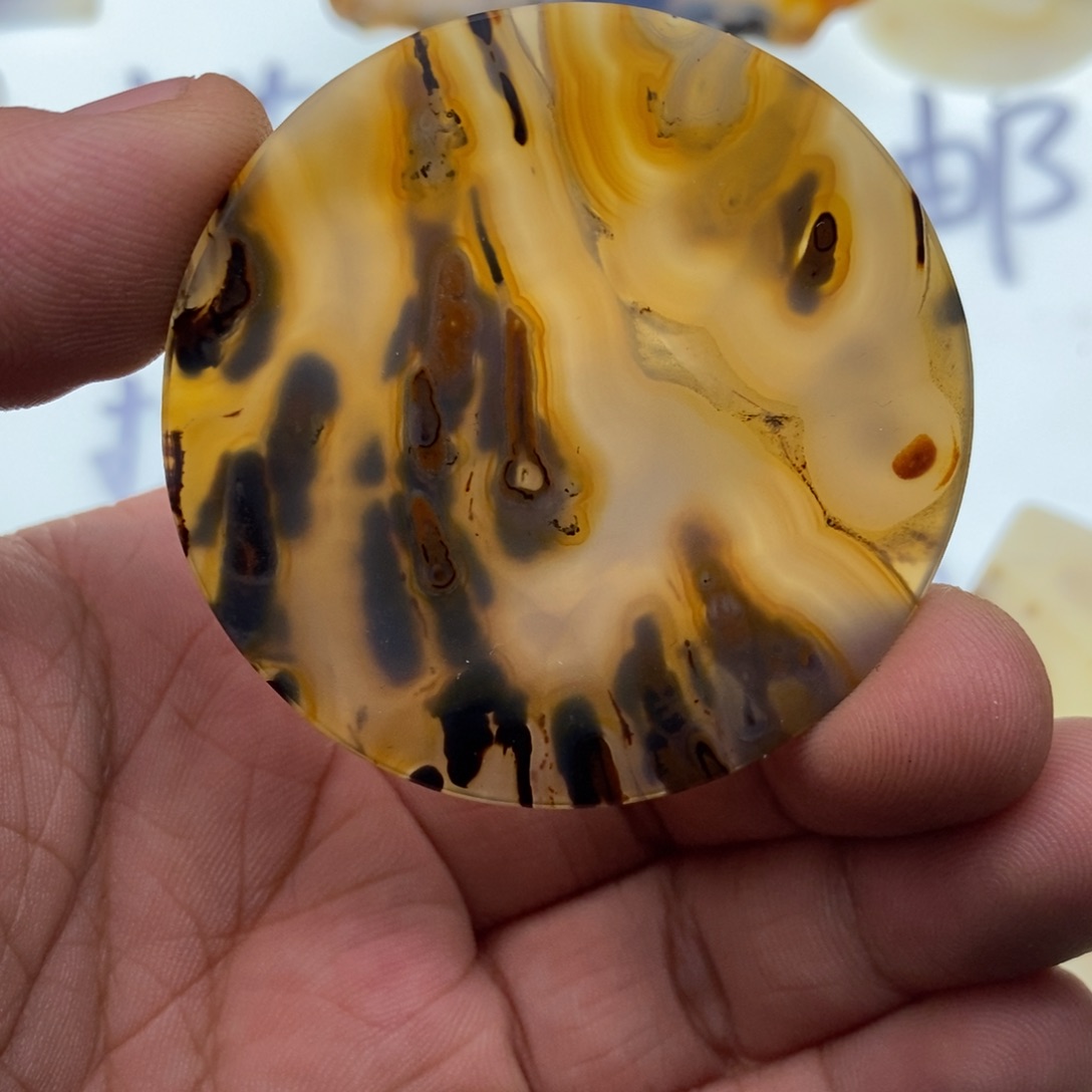 玛瑙/玉髓牌子足银镀金镶嵌