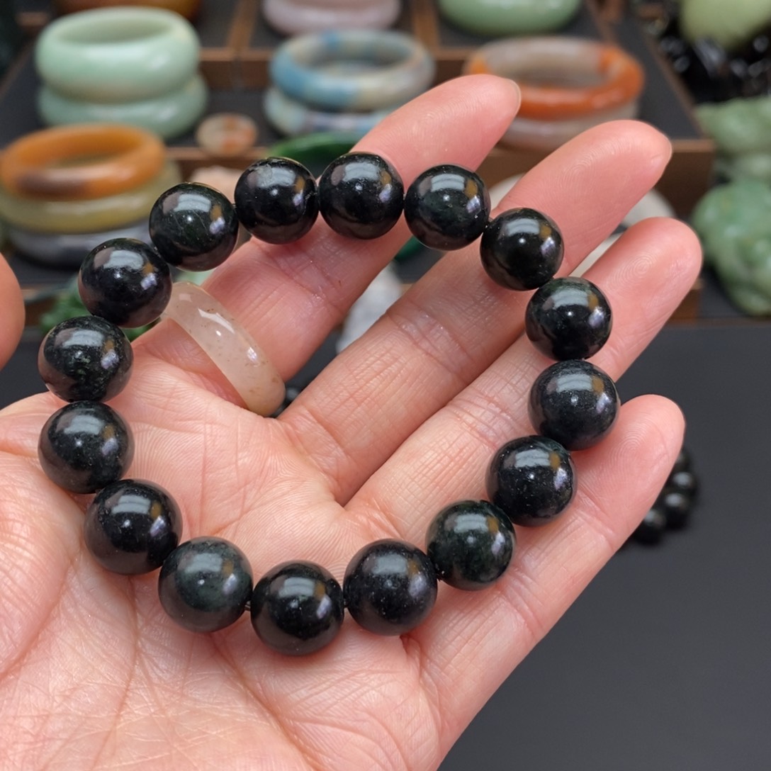 蛇纹石玉手链1.2未镶嵌