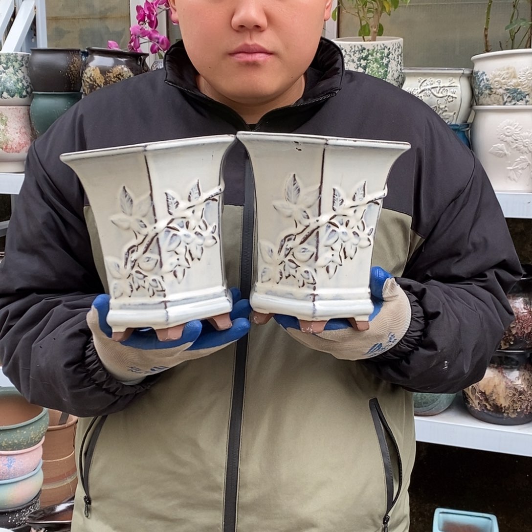 紫砂花盆口17高20